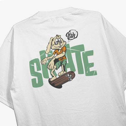 Skate Bunny Oversized White Tshirt