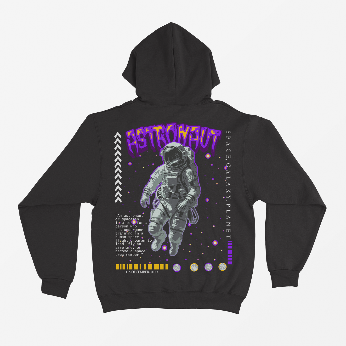 Astronaut Black Regular Fit Hoodie