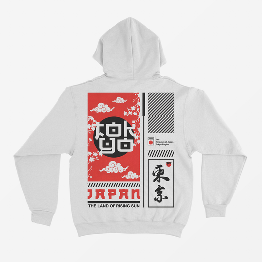 Japan White Regular Fit Hoodie