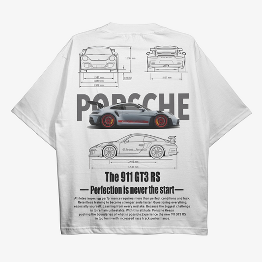 Porche 911 GT3 Oversized White Tshirt
