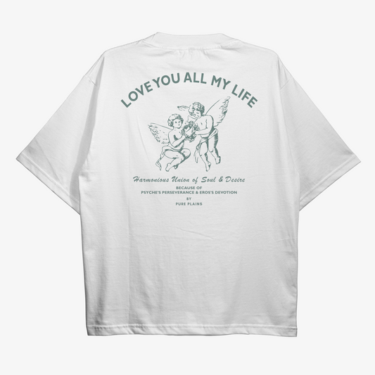 Eternal Love : Psyche & Eros Oversized White Tshirt