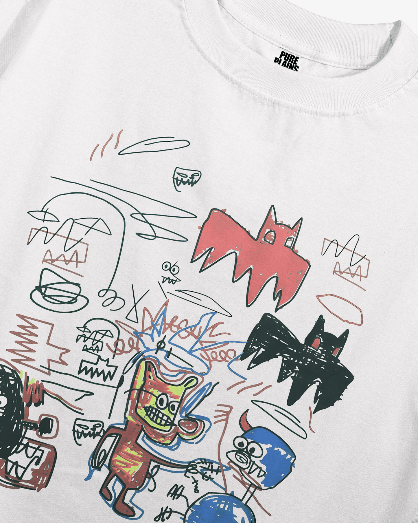 Scribble Wars Oversized Tshirt - Pure Plains