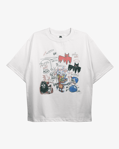 Scribble Wars Oversized Tshirt - Pure Plains
