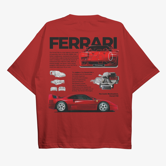 Ferrari F40 Oversized Red Tshirt