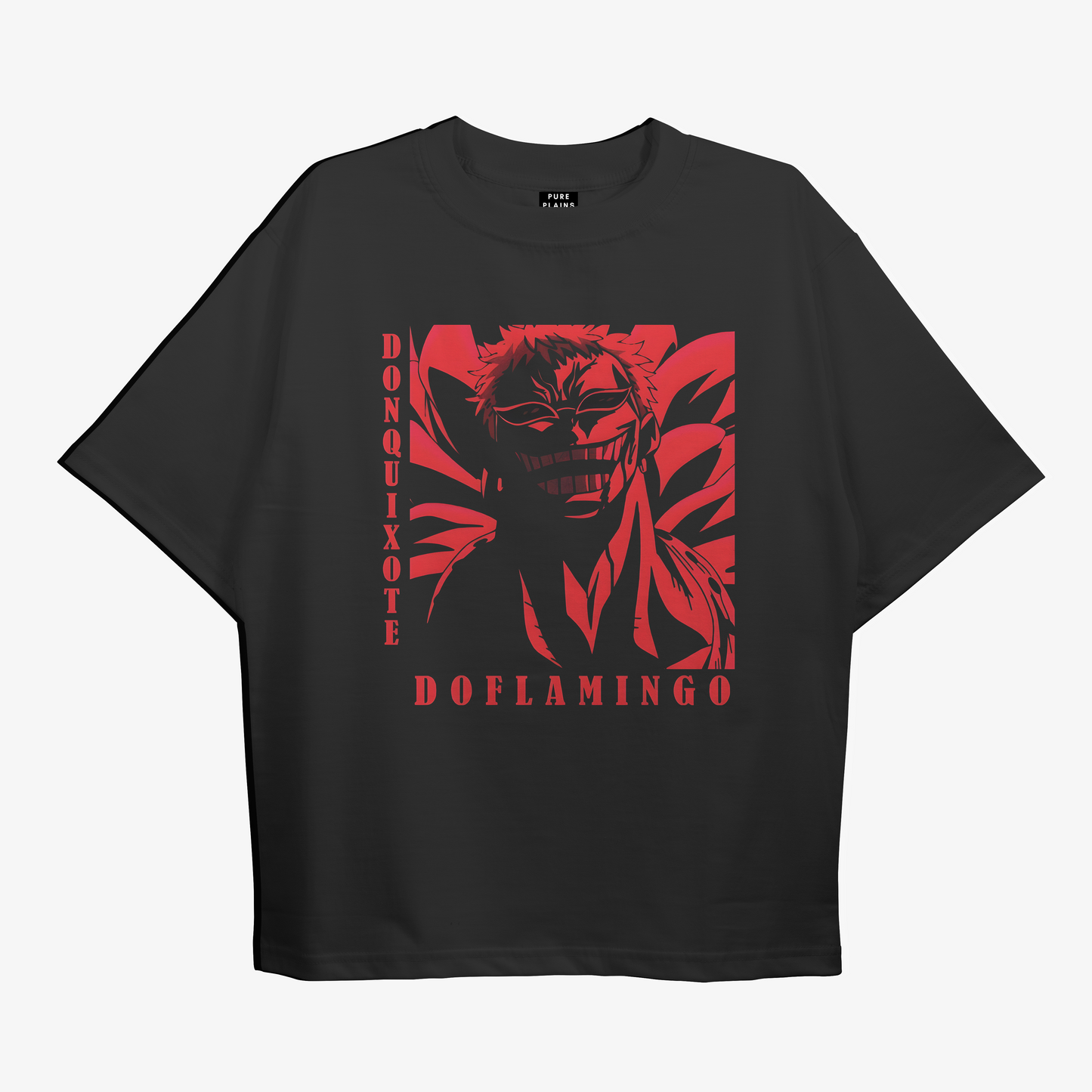 Doflamingo Anime Oversized Black Tshirt