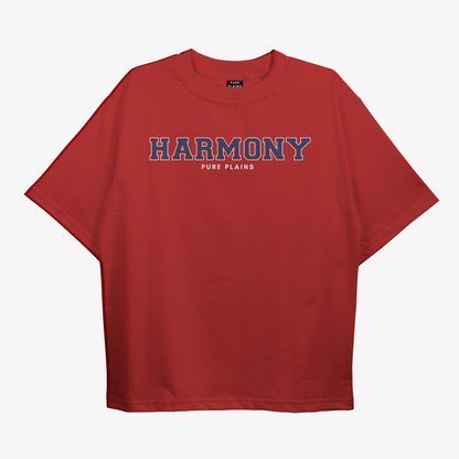 Harmony : Vintage Varsity Oversized Red Tshirt