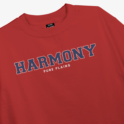 Harmony : Vintage Varsity Oversized Red Tshirt