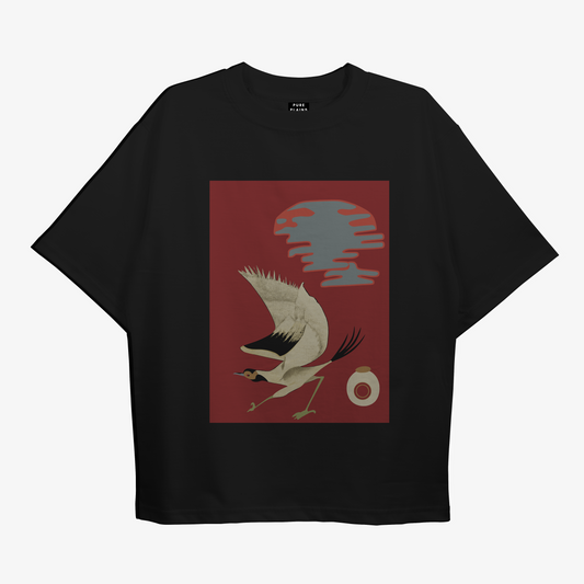 Stork Oversized Black T-shirt
