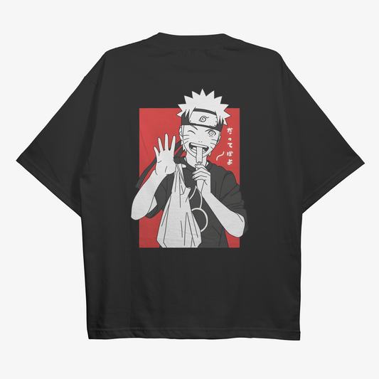 Naruto Oversized Anime Black T-shirt