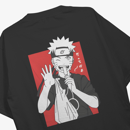 Naruto Oversized Anime Black T-shirt