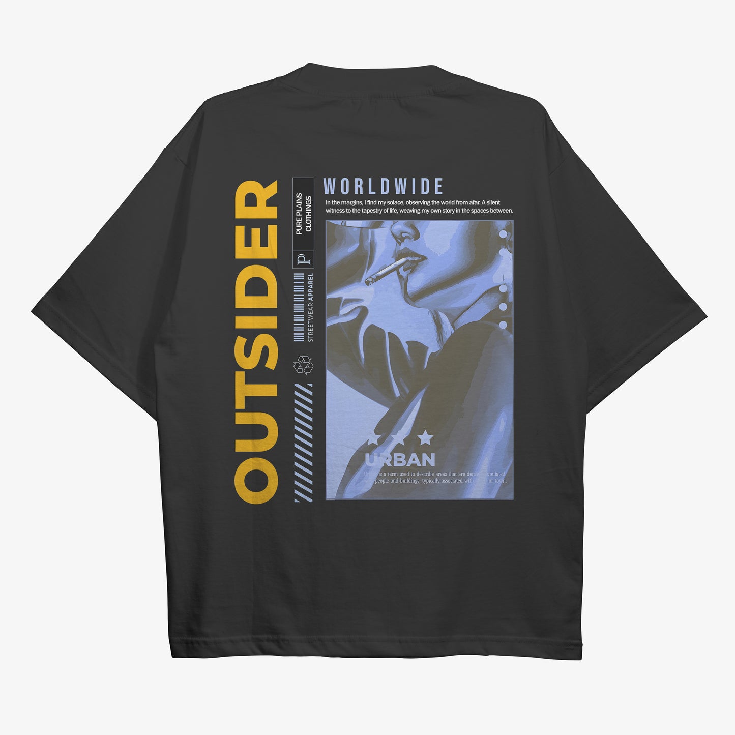 Outsider Oversized Black Tshirt