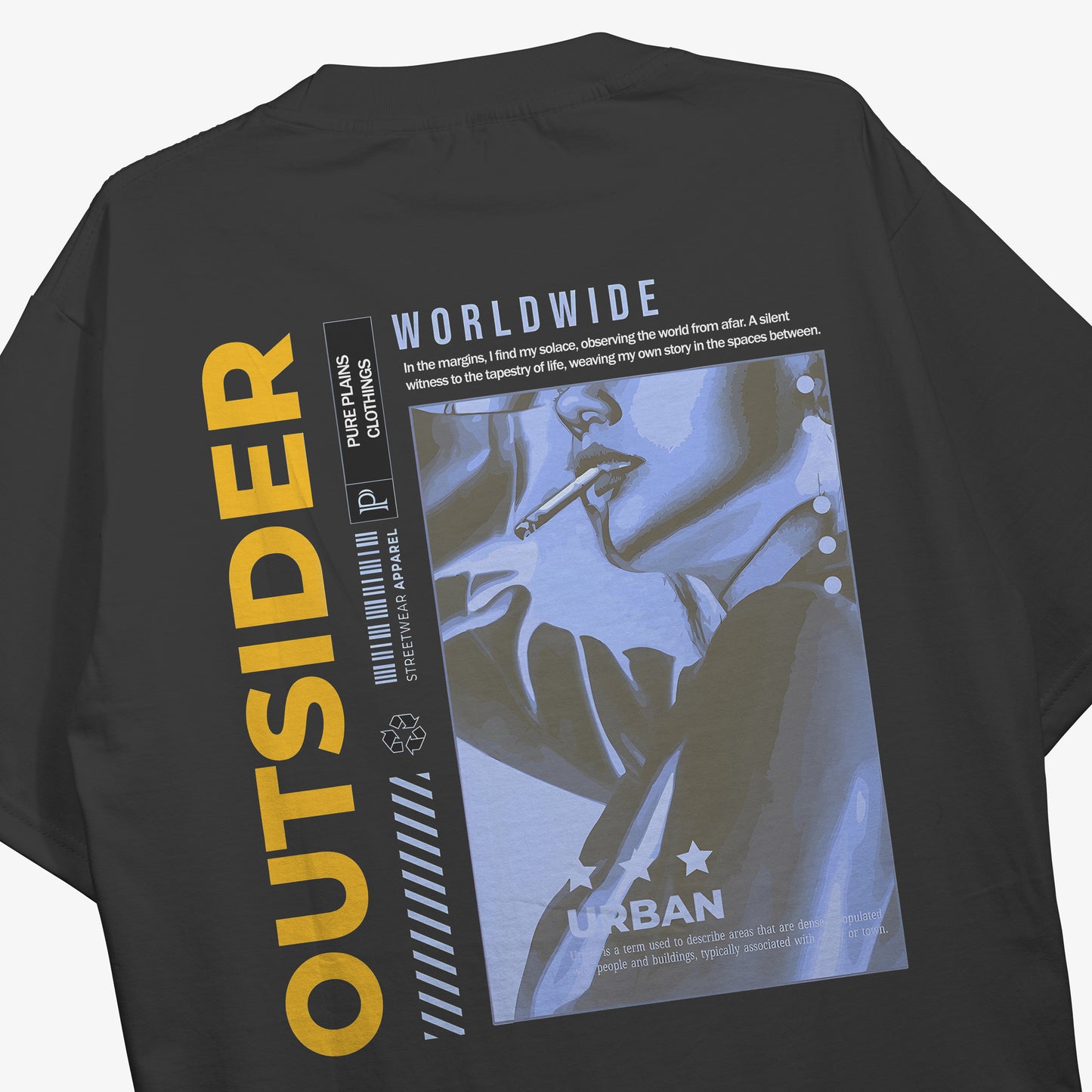 Outsider Oversized Black Tshirt