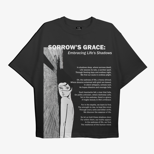 Sorrow Grace Oversized Black Tshirt