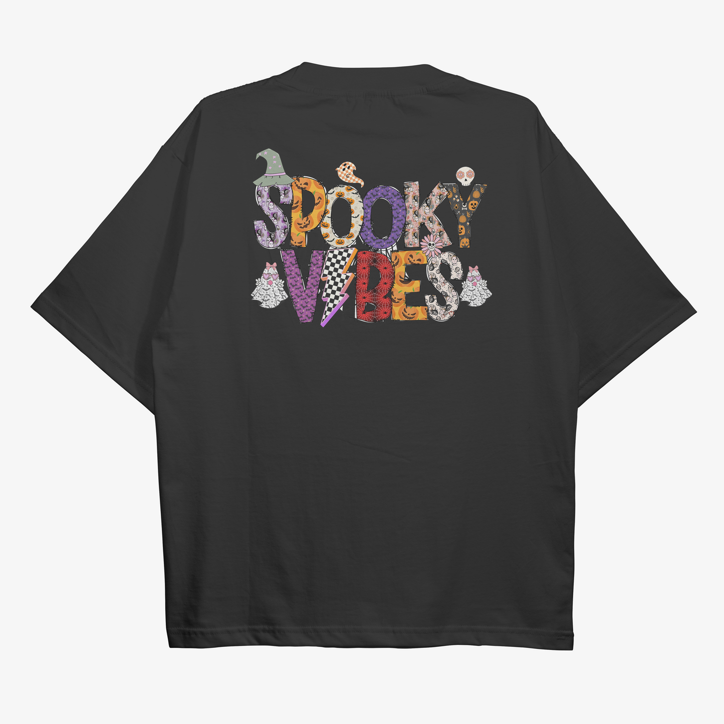 Spooky Vibes Oversized Black Tshirt