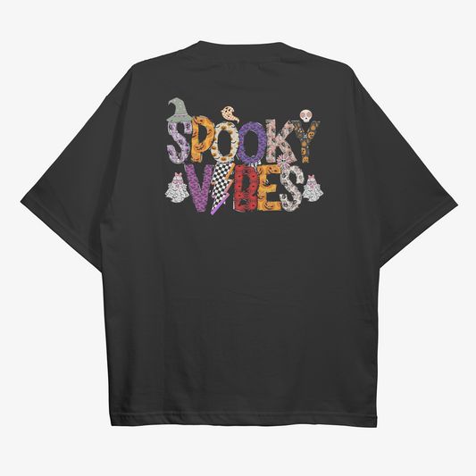 Spooky Vibes Oversized Black Tshirt