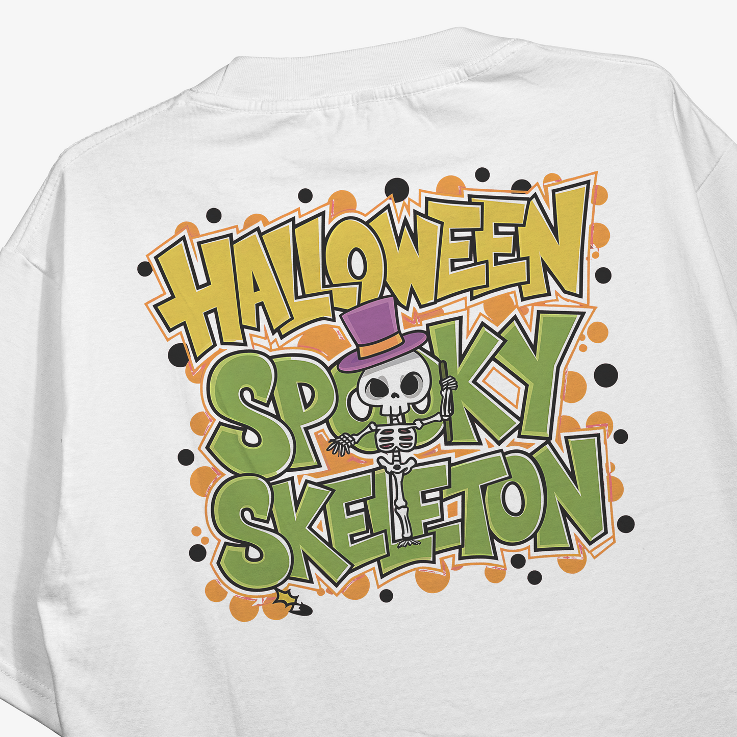 Spooky Skeleton Oversized White Tshirt