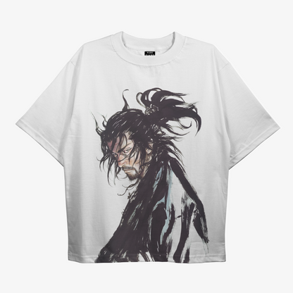 Vagabond Anime Oversized White Tshirt