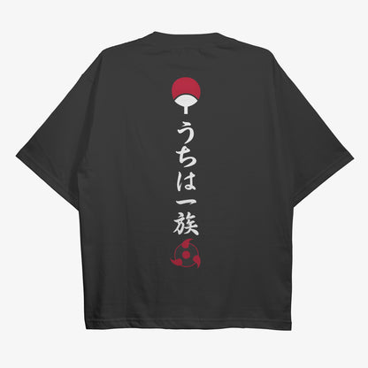 Uchiha Anime Oversized Black Tshirt