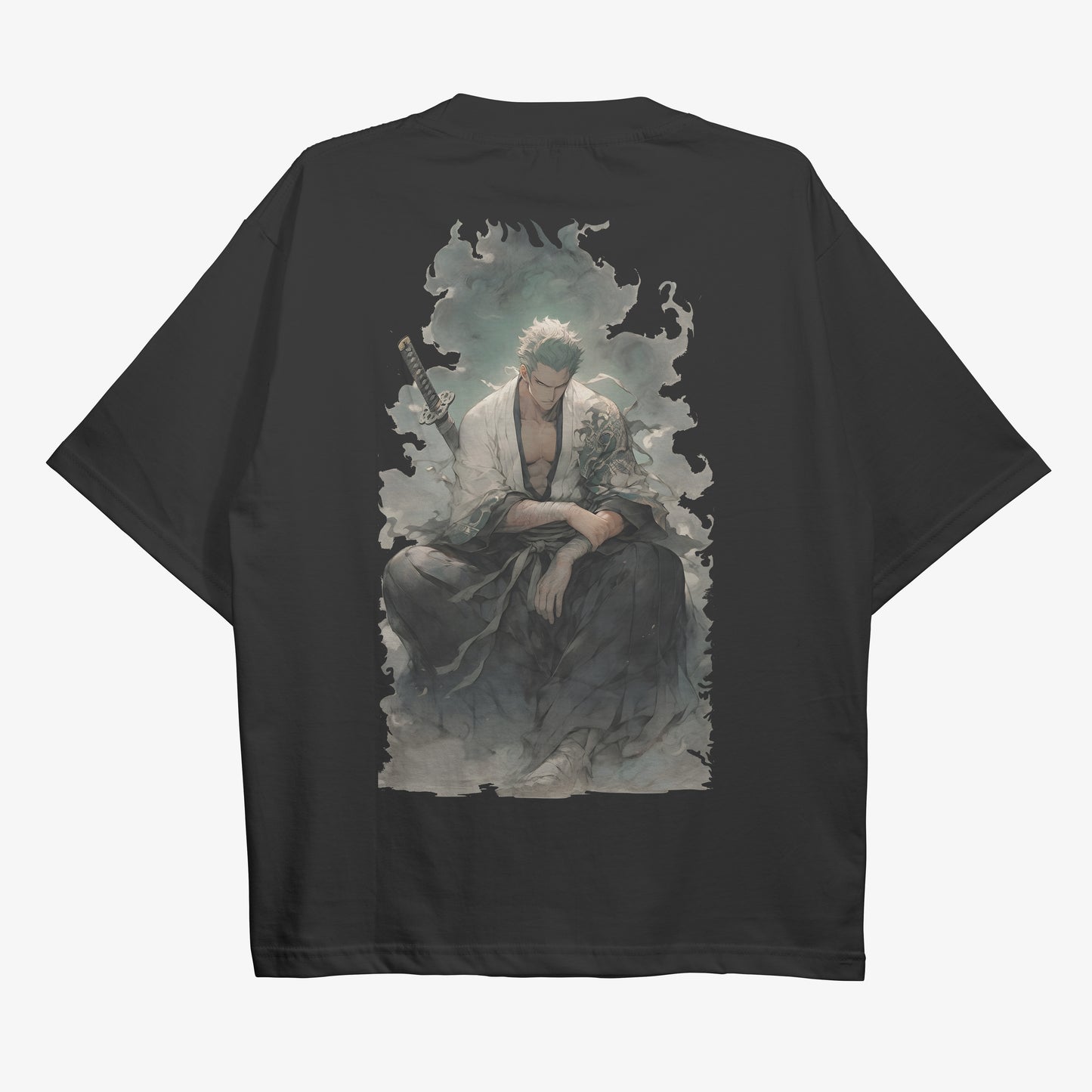 One Piece: Zoro Oversized Anime Black T-shirt