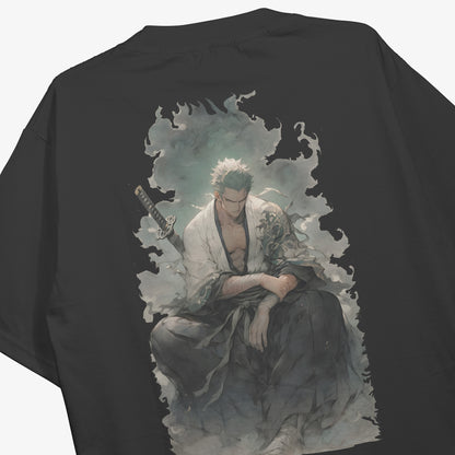 One Piece: Zoro Oversized Anime Black T-shirt